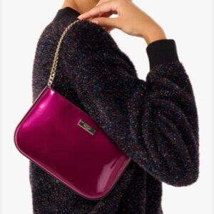 NWT - Kate Spade Kenzie Lilly Pochette Bag in Dark Raspberry Patent Fabric